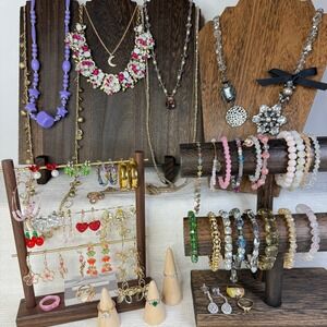 Girly Jewelry Lot 48 Pieces Cute Soft Pink Pastel Sparkle Girlhood